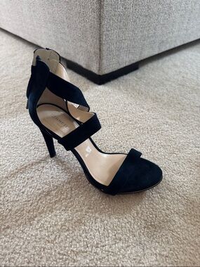 Kenneth Cole Navy Suede Strappy High Heel Sandals